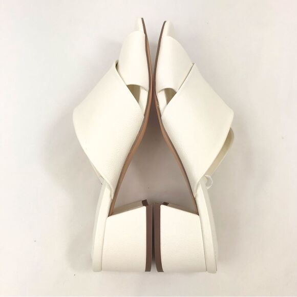 Rachel Zoe GARLAND Creamy White Crisscross Strap Open Toe Heeled Slide Sandals - Picture 7 of 13